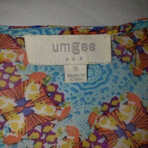 Umgee Floral two-patterned oversized lightweight Boho Blouse Shirt Cover-up NWOT